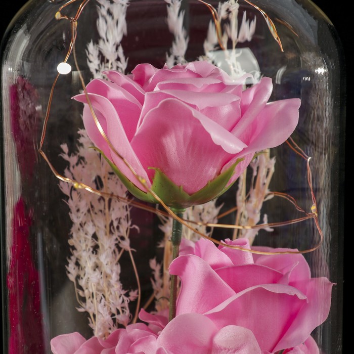 Светильник настольный "Букет с розами" LED 3хААА (не в компл.) МИКС 14х14х26,5см