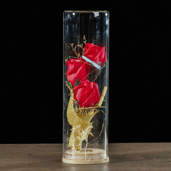 Светильник настольный "Нежные розы" LED 3хAG10 МИКС 8х8х25,3см