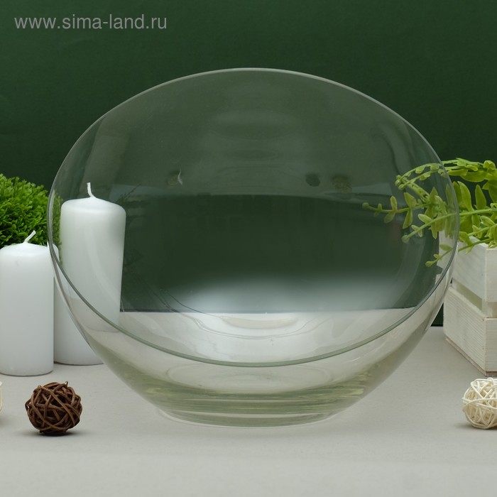 Ваза Анабель шаровая с косым резом d-25см; h-20см, прозрачная ваза эвис анабель с косым резом стеклянная прозрачная 16x13 см