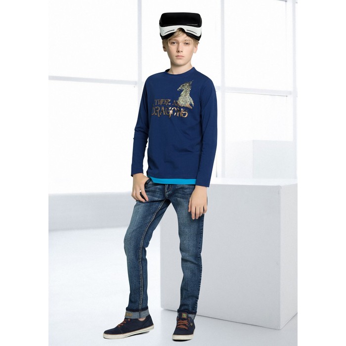 Брюки для мальчика, рост 140 см, цвет тёмно-синий