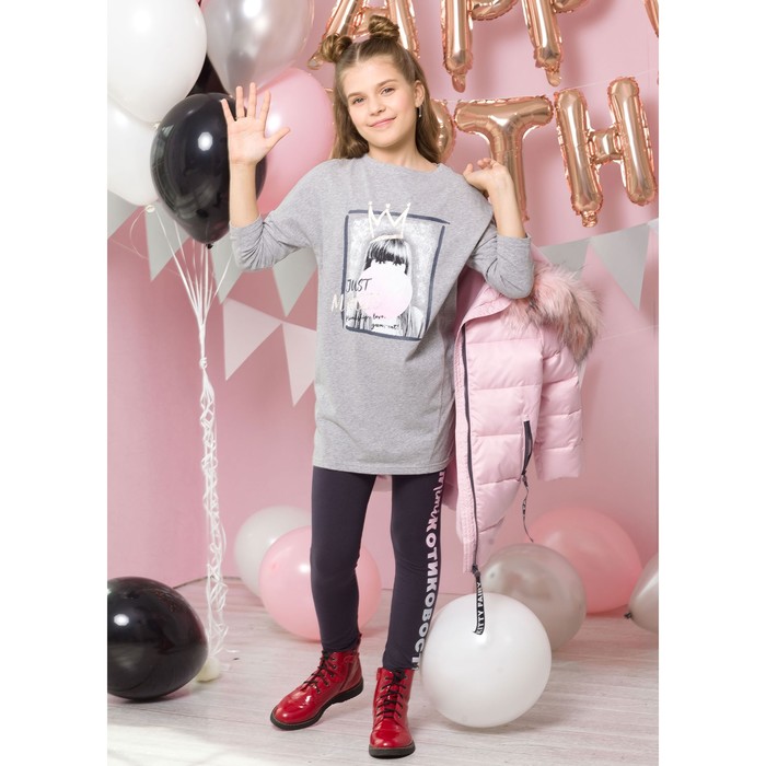 Брюки для девочки, рост 128 см, цвет тёмно-серый