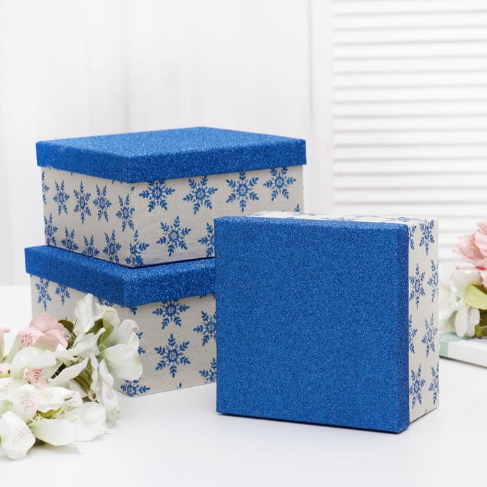 Набор коробок 3в1, 22,6 х 22,6 х 11,8 - 17,5 х 17,5 х 9,8 см, МИКС