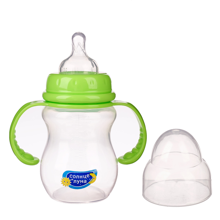 Бутылочка для кормления с широким горлом, с ручками, 210 мл, от 0 мес.