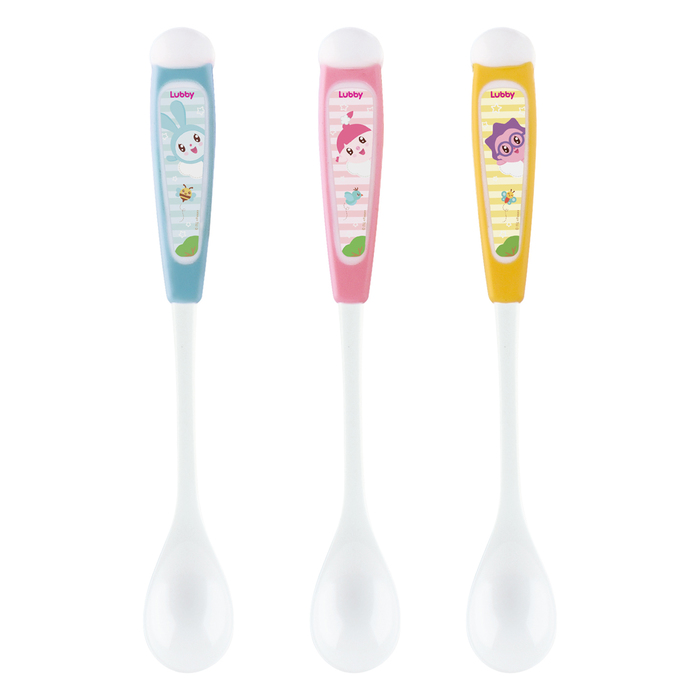 Ложка детская «Малышарики» для баночек, особо длинная, от 4 мес., цвета МИКС