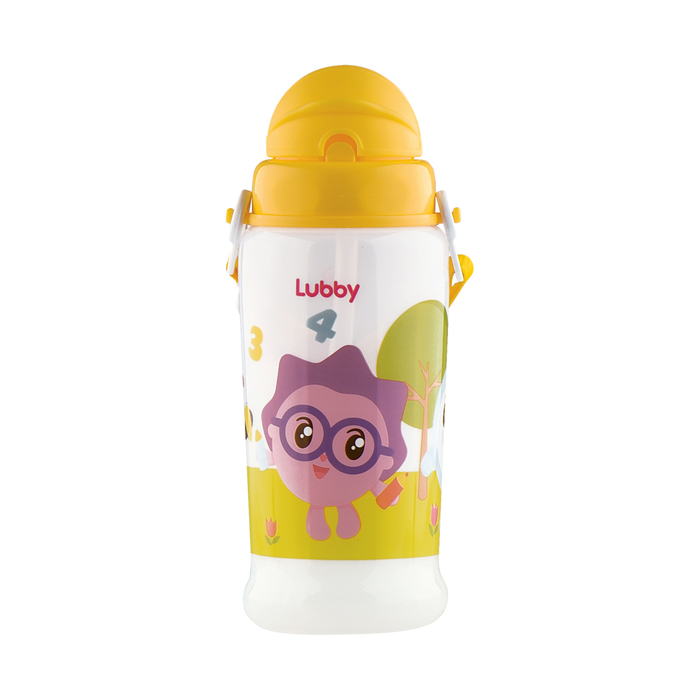 Поильник с трубочкой «Малышарики», на ремешке, 360 мл, от 6 мес., цвета МИКС