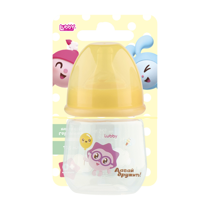 Бутылочка для кормления «Малышарики», 125 мл, от 0 мес., цвета МИКС