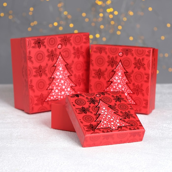 Набор коробок 3в1, 15 х 15 х 8 - 11 х 11 х 5 см