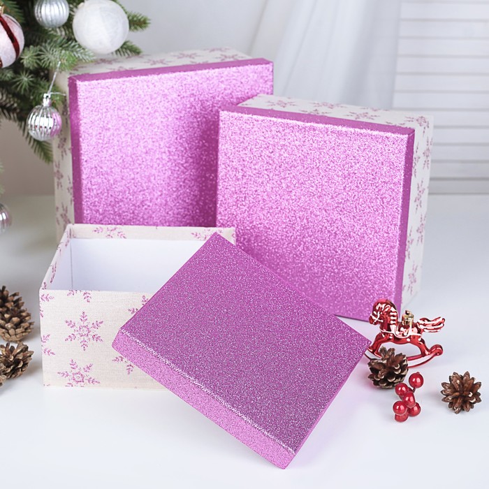 Набор коробок 3в1, 22,6 х 22,6 х 11,8 - 17,5 х 17,5 х 9,8 см