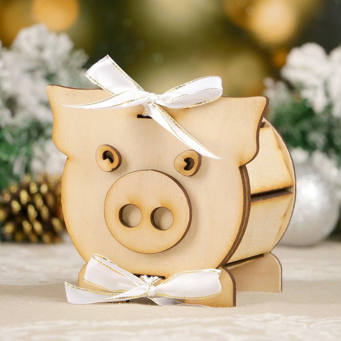 Копилка «Свинка», под роспись, 13×14×11,5 см