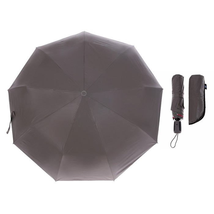 Зонт автоматический "Тропики", R=52см, цвет купола серый