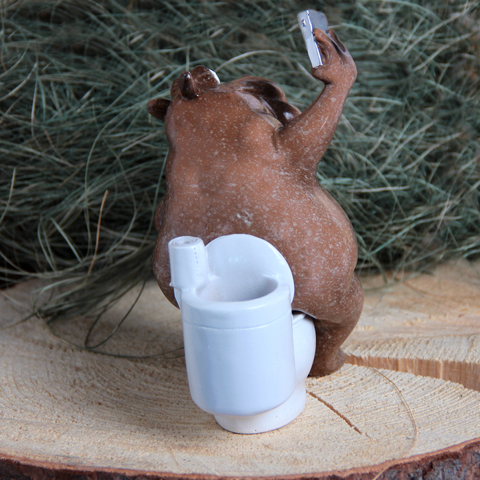 Сувенир полистоун "Бегемот селфи" 10х15х12 см