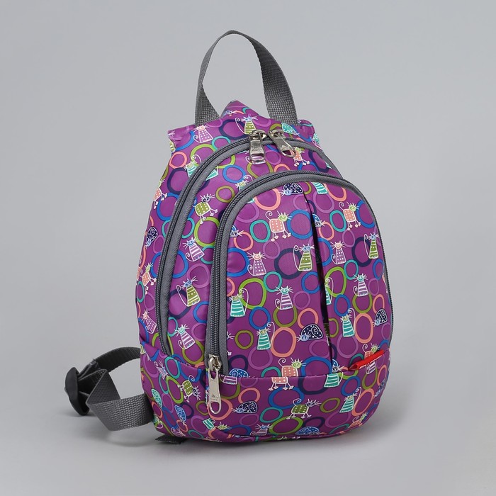 Рюкзак "Круги", 2 отдела на молнии, наружный карман, цвет фиолетовый