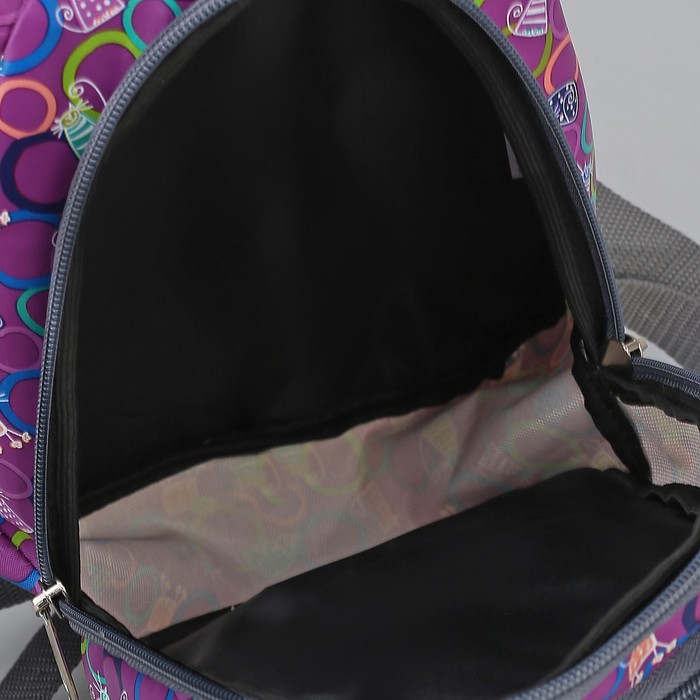 Рюкзак "Круги", 2 отдела на молнии, наружный карман, цвет фиолетовый