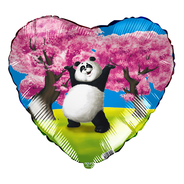 Шар фольгированный 18" сердце "Панда"