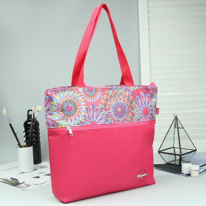 Сумка летняя "Астра", отдел на молнии, наружный карман, цвет розовый