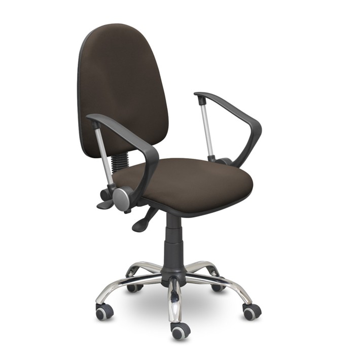 Кресло "Манго Люкс Нептун", хром, коричневое