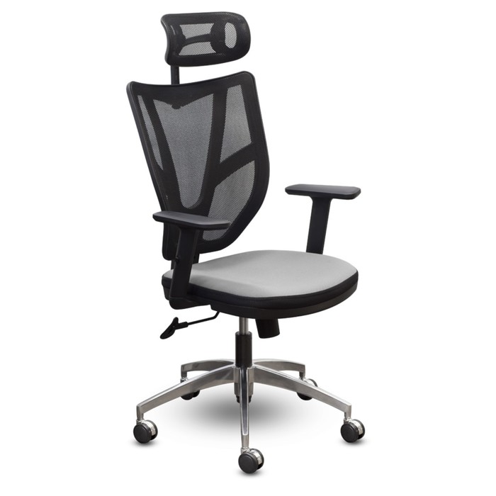 Кресло "Трансформер", хром, чёрное/серое