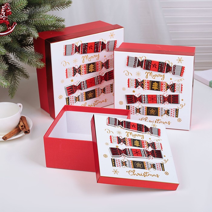 Набор коробок 3в1, 20 х 20 х 9,5 - 15,5 х 15,5 х 9,5 см