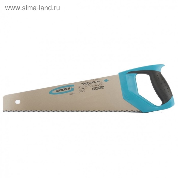 Ножовка по дереву Gross PIRANHA, 450 мм, 11-12 TPI, каленый зуб - 3D ножовка по дереву 450 мм 9 tpi зуб 3d металлопластиковая рукоятка denzel