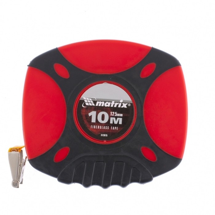 Рулетка геодезическая Matrix 312075, 10 м х 12,5 мм, лента ПВХ, закрытый двухкомпонентный корпус 3