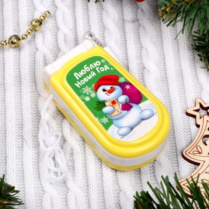 Телефон музыкальный «Новый год», русская озвучка, работает от батареек, МИКС