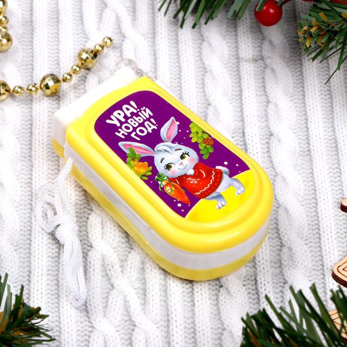 Телефон музыкальный «Новый год», русская озвучка, работает от батареек, МИКС