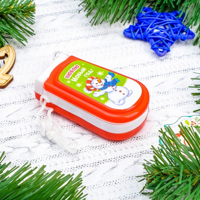 Телефон музыкальный «Новый год», русская озвучка, работает от батареек, МИКС