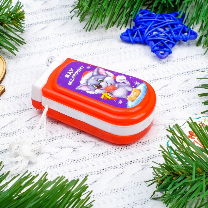 Телефон музыкальный «Новый год», русская озвучка, работает от батареек, МИКС