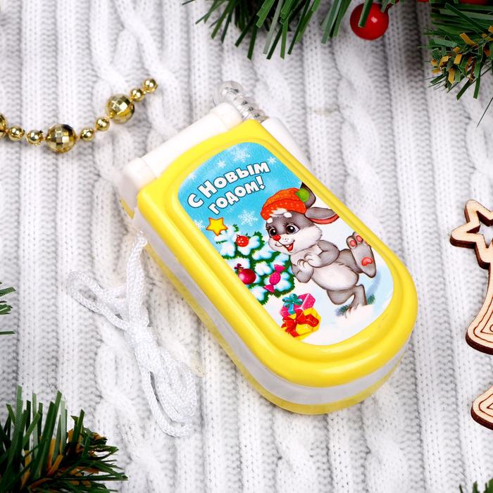 Телефон музыкальный «Весёлого нового года», русская озвучка, работает от батареек, МИКС