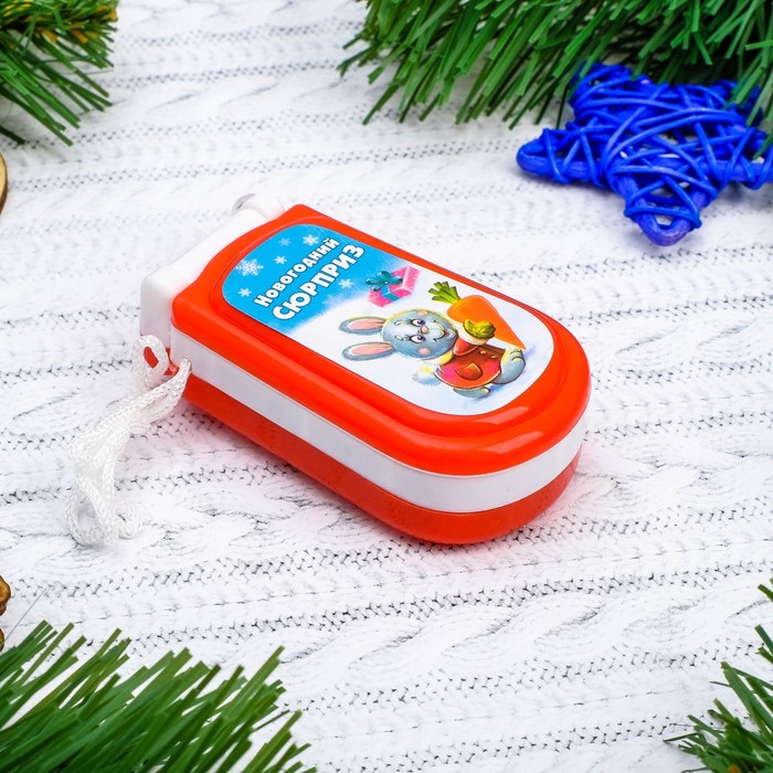 Телефон музыкальный «Весёлого нового года», русская озвучка, работает от батареек, МИКС