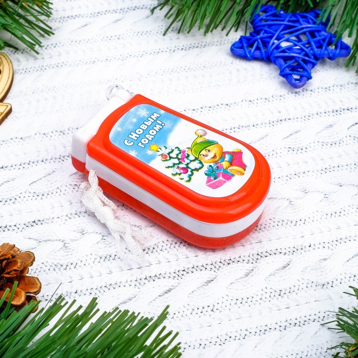 Телефон музыкальный «Весёлого нового года», русская озвучка, работает от батареек, МИКС