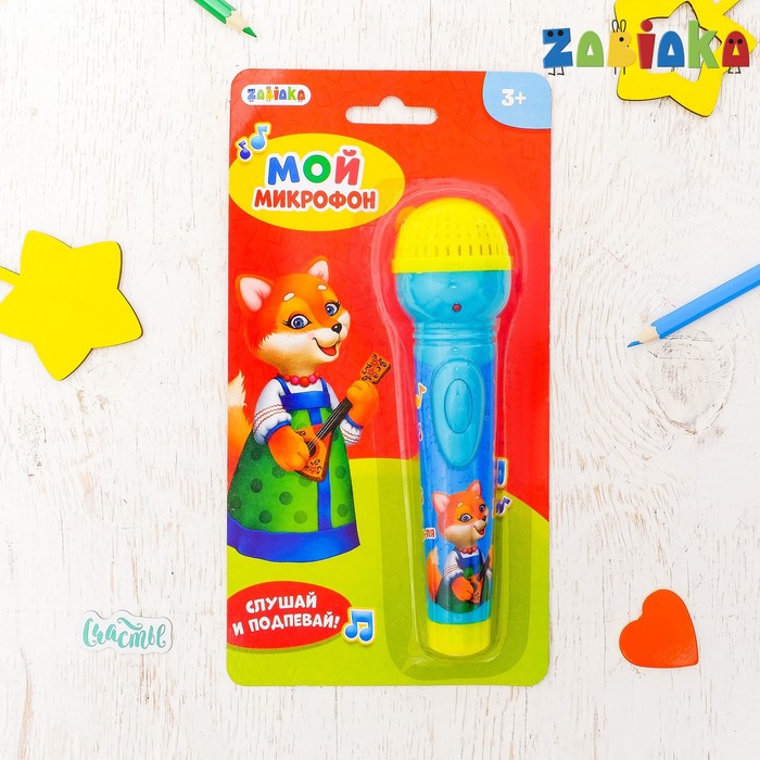 Микрофон музыкальный «Поём вместе», световые и звуковые эффекты, работает от батареек
