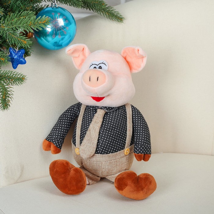 Мягкая игрушка "Поросёнок в рубашке и галстуке", 22 см