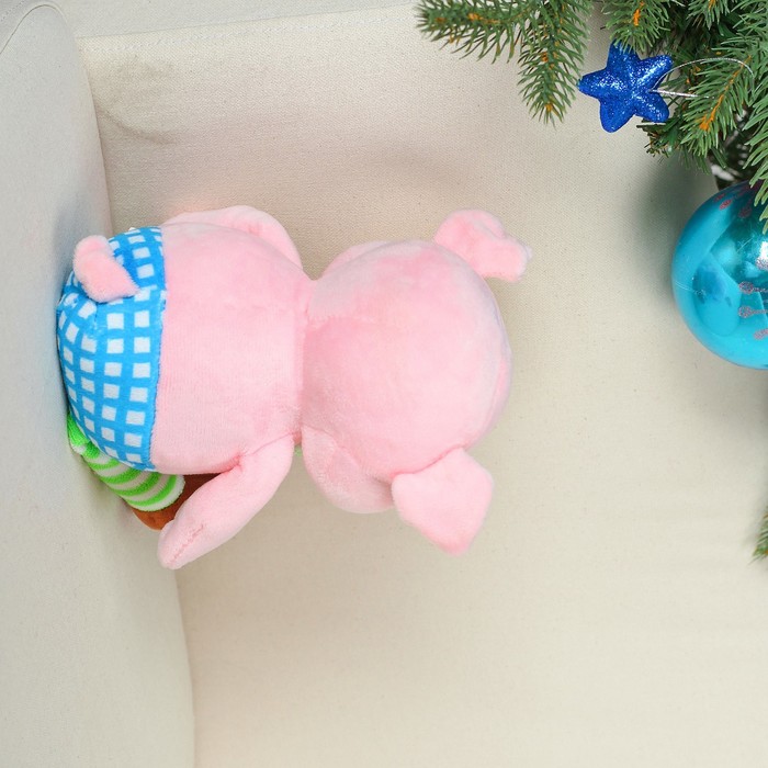 Мягкая игрушка "Поросёнок в бабочке, полосатые ножки" 17 см