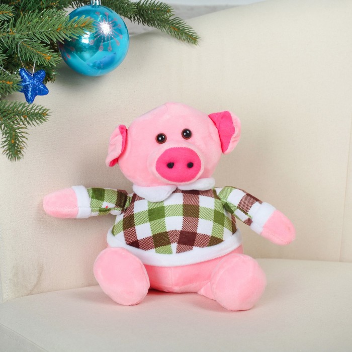 Мягкая игрушка "Поросёнок рубашечка в клетку"