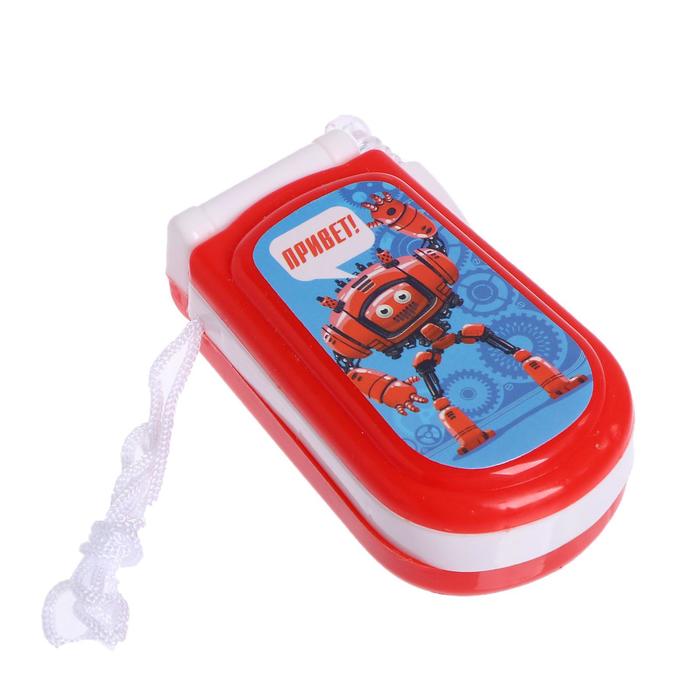 Музыкальный телефон «Роботы», русская озвучка, световые эффекты, работает от батареек, МИКС