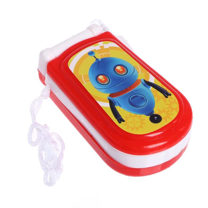 Музыкальный телефон «Роботы», русская озвучка, световые эффекты, работает от батареек, МИКС