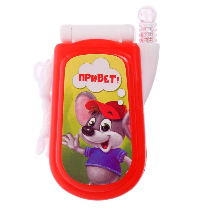 Музыкальный телефон «Зверята», русская озвучка, световые эффекты, работает от батареек, МИКС