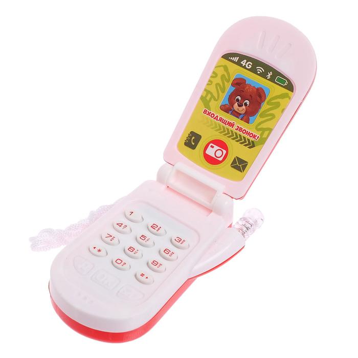 Музыкальный телефон «Зверята», русская озвучка, световые эффекты, работает от батареек, МИКС
