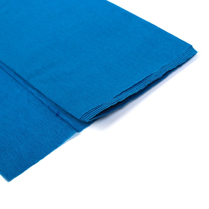 Бумага крепированная 50*200см плотность-17 г/м в рулоне Синяя (80-8)