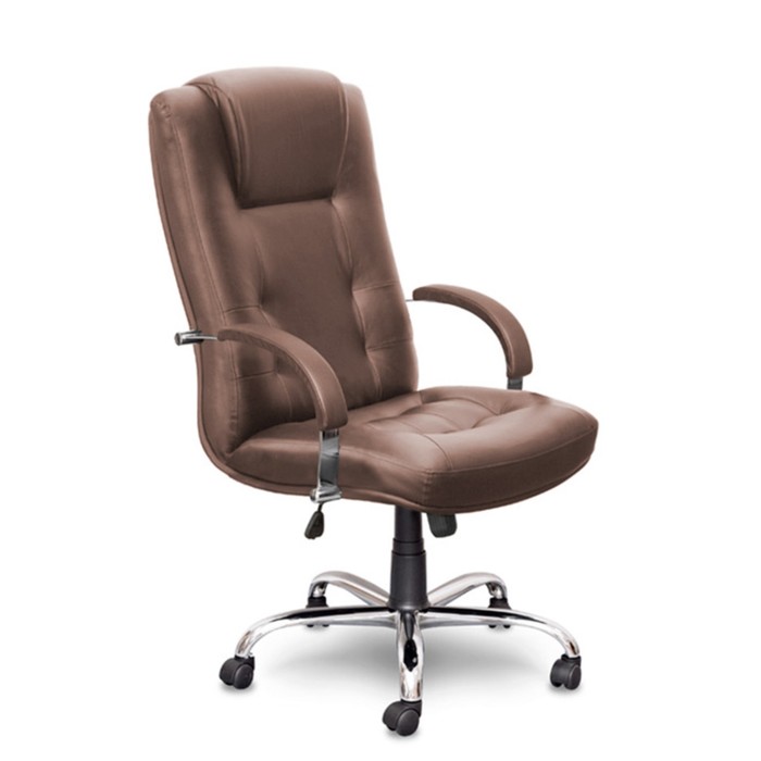 Кресло "Кендо", хром, каштан