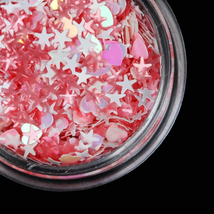 Пайетки для ногтей "Ассорти", 2гр, цвет розовый