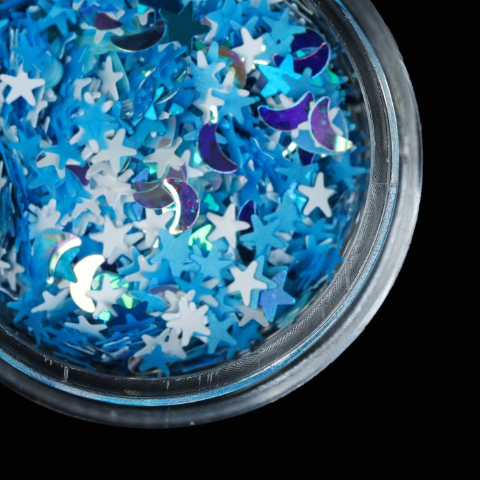 Пайетки для ногтей "Ассорти", 2гр, цвет голубой