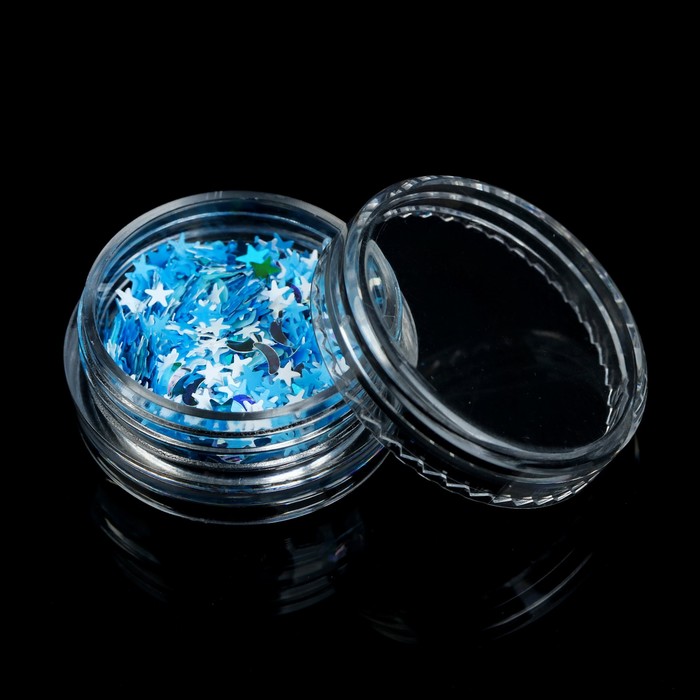 Пайетки для ногтей "Ассорти", 2гр, цвет голубой
