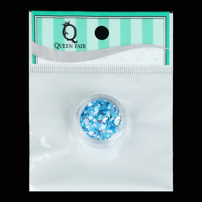 Пайетки для ногтей "Ассорти", 2гр, цвет голубой