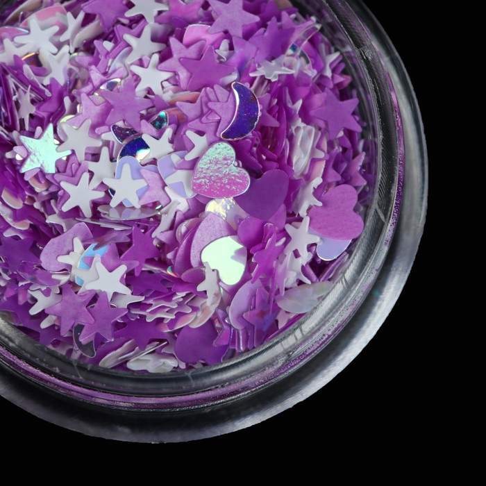 Пайетки для ногтей "Ассорти", 2гр, цвет сиреневый