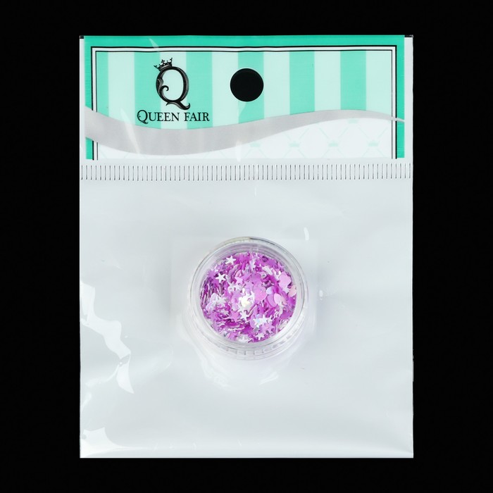 Пайетки для ногтей "Ассорти", 2гр, цвет сиреневый