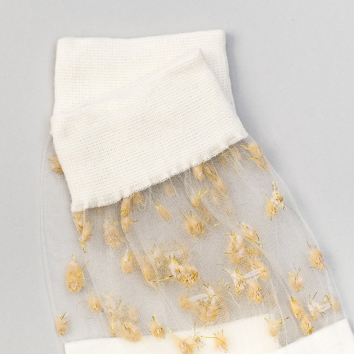 Носки женские стеклянные нжст2042 с люрексом цвет белый, р-р 23-25 (36-40)