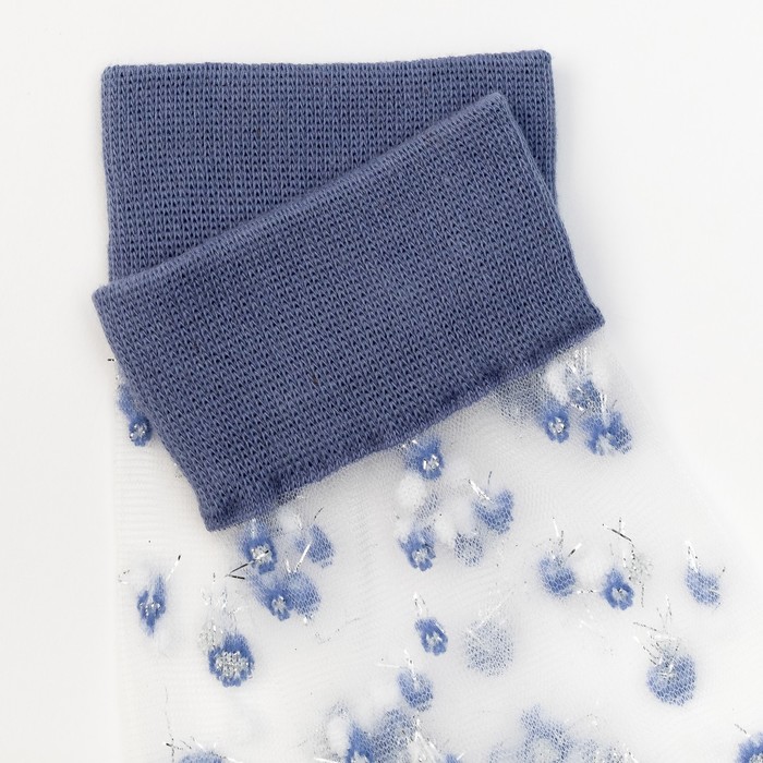 Носки женские стеклянные нжст2042 с люрексом цвет джинс, р-р 23-25 (36-40)