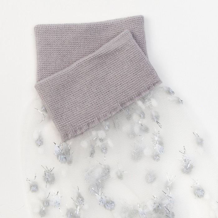 Носки женские стеклянные нжст2042 с люрексом цвет серый, р-р 23-25 (36-40)